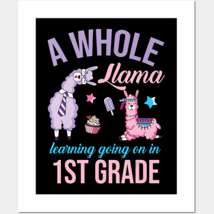 A whole llama learning going on in First Grade Gift Lover Posters and Art